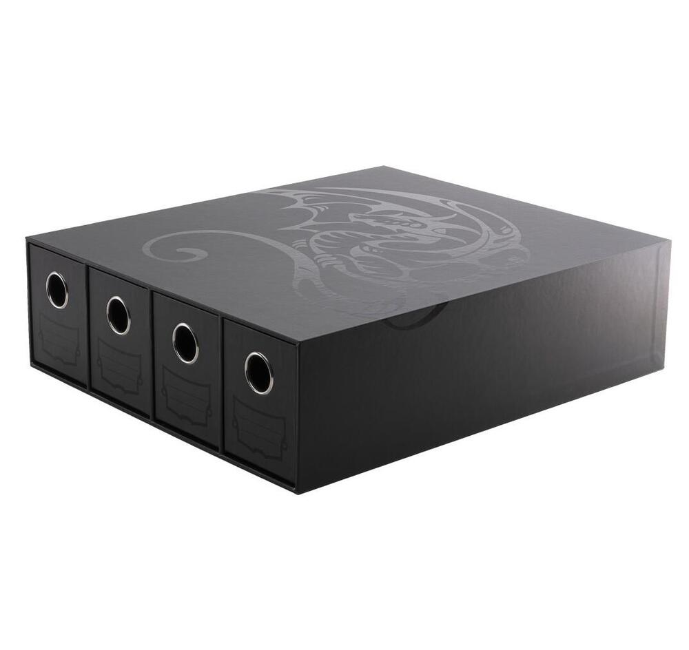 Fortress Card Drawers Horizontal 4 - Black - Dragon Shield Accessories (DSA)