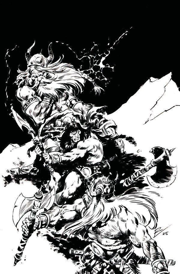 Conan the Barbarian #25 Cover I 1:5 Roberto De La Torre Black & White Virgin Variant