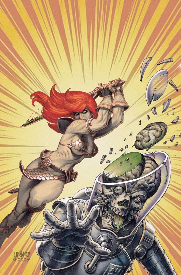 Red Sonja Attacks Mars #2 Cover D Joseph Michael Linsner Virgin Variant