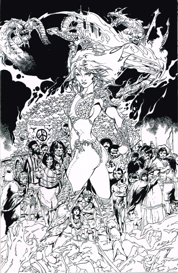 Red Sonja Noir: The Plunder & The Princess #1 Cover K Roberto Castro Black & White Variant