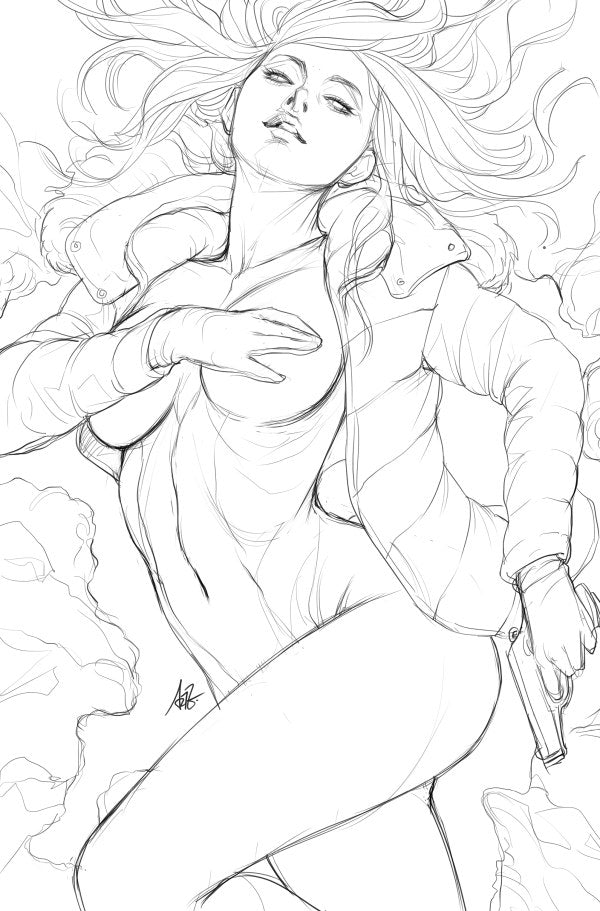 Gun Honey: Doubles Down #1 Cover L Stanley 'Artgerm' Lau Black & White Virgin Variant