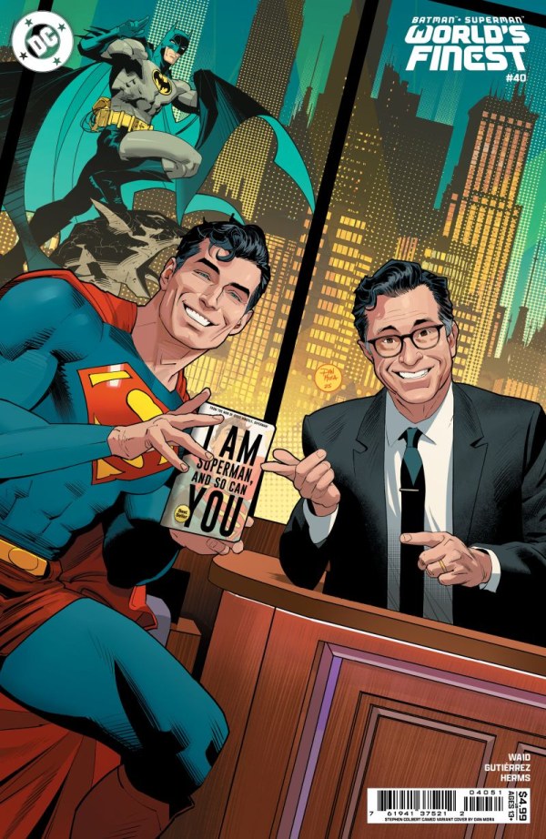 Batman / Superman: World's Finest #40 Cover D Dan Mora Stephen Colbert Celebrity Cameo Variant