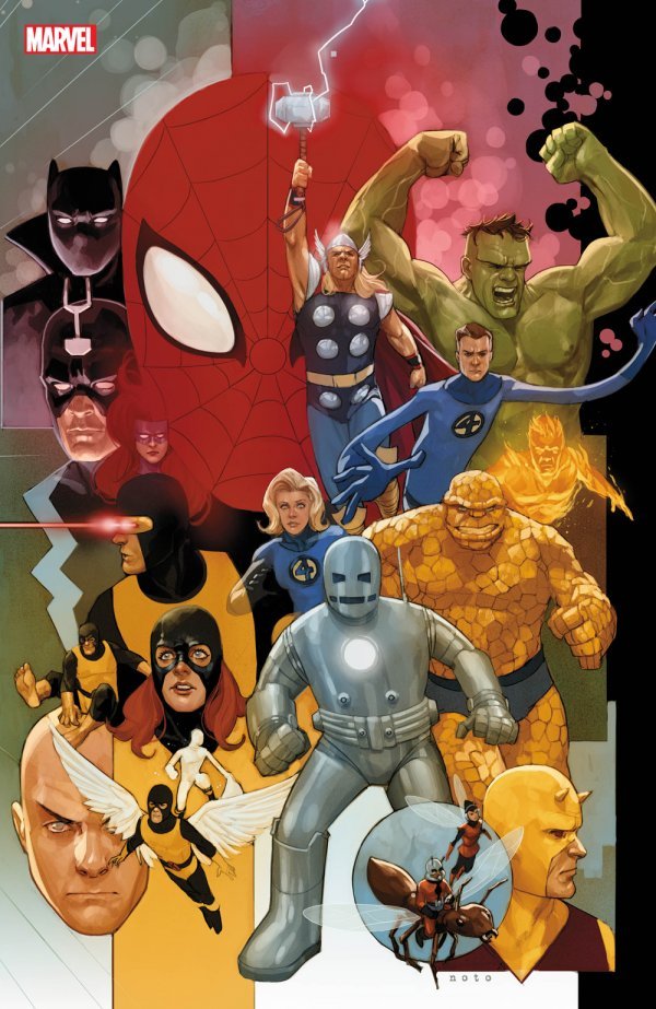 The Avengers #12 Phil Noto Marvel 80th Anniversary Frame Connecting Virgin Variant (2019)