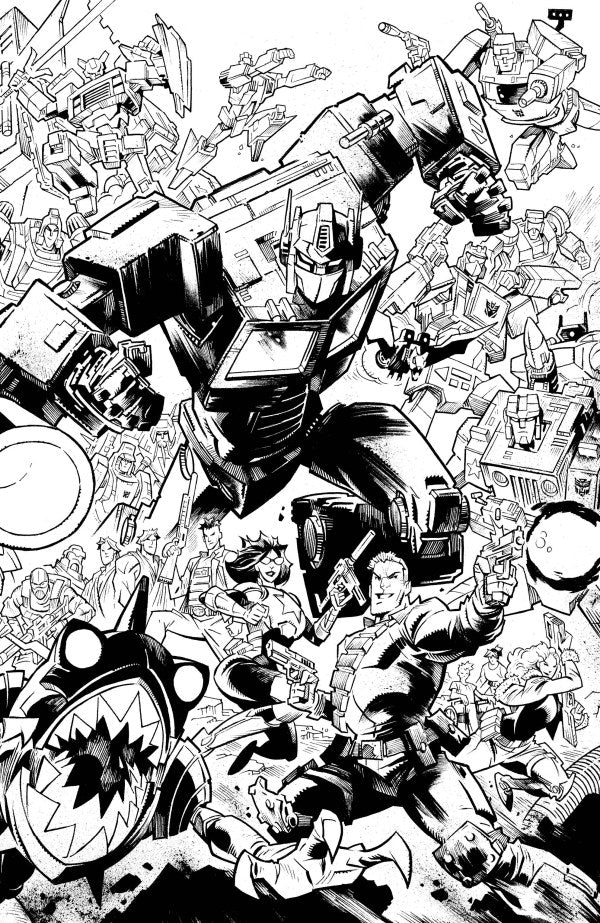G.I. Joe #8 Cover H Jason Howard Black & White Energon Universe Second Anniversary Connecting Virgin Variant