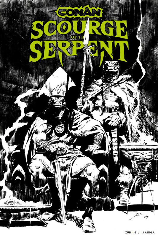 Conan: Scourge of the Serpent #1 Cover J LCSD 2025 Roberto De La Torre Black & White Variant