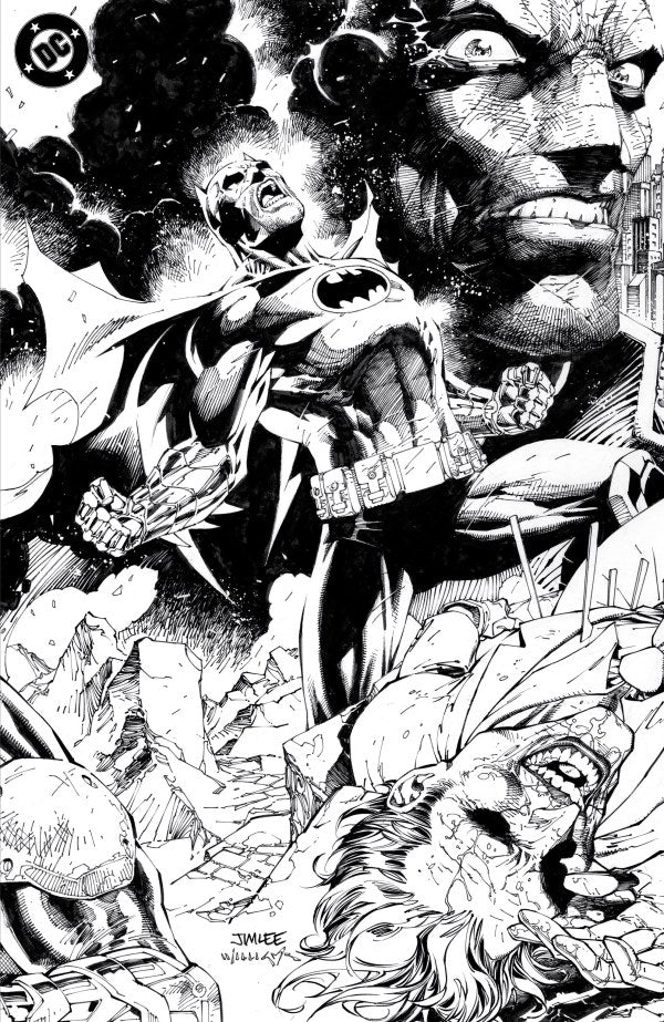 Batman #158 Cover Q 1:608 Jim Lee Black & White Connecting Virgin Variant (SIGNED BY JEPH LOEB)