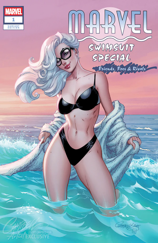 Marvel Swimsuit Special: Friends, Foes & Rivals #1 J. Scott Campbell Webstore Black Cat Variant
