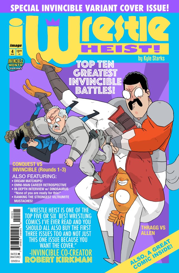 Wrestle Heist #4 Cover B Kyle Starks Invincible Team-Up Variant