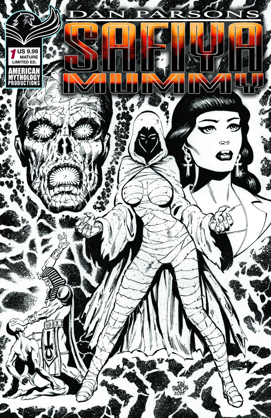 Safiya Mummy #1 Cover C Dan Parsons Black & White Limited Variant