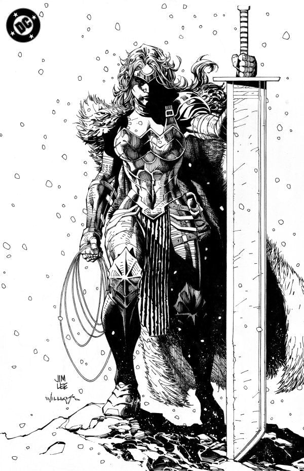 Absolute Wonder Woman #1 Cover H 1:100 Jim Lee Black & White Virgin Variant (FOMO Books Exclusive Arabic)