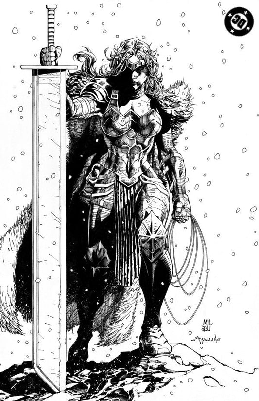 Absolute Wonder Woman #1 Cover H 1:100 Jim Lee Black & White Virgin Variant (FOMO Books Exclusive)