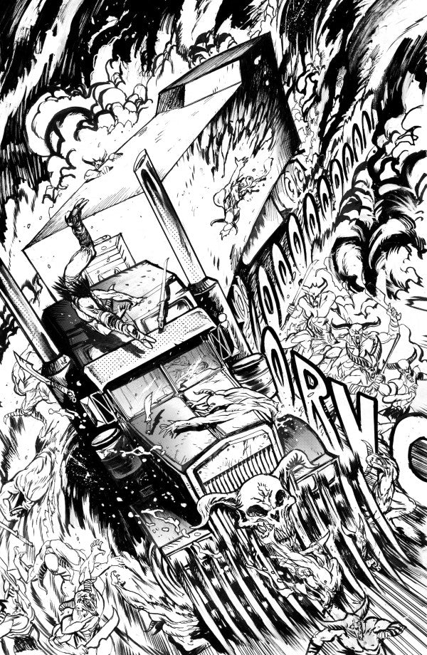 Post Malone's Big Rig #1 Cover H 1:25 Daniel Warren Johnson Black & White Variant