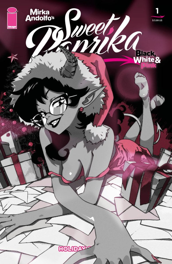 Mirka Andolfo's Sweet Paprika: Black, White, & Pink – Holiday Special #1 Cover C Vincenzo Puglia Variant