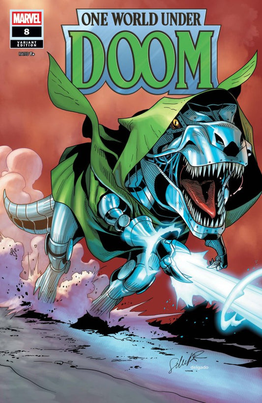 One World Under Doom #8 Salvador Larroca Doomasaur Variant