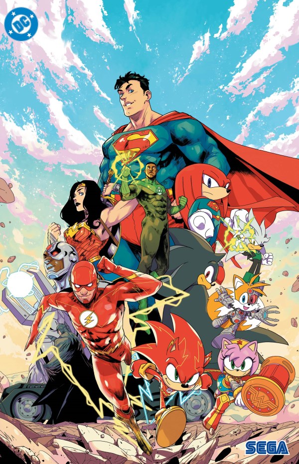 DC x Sonic the Hedgehog: The Metal Legion #1 Cover E Pablo M. Collar Foil Virgin Variant