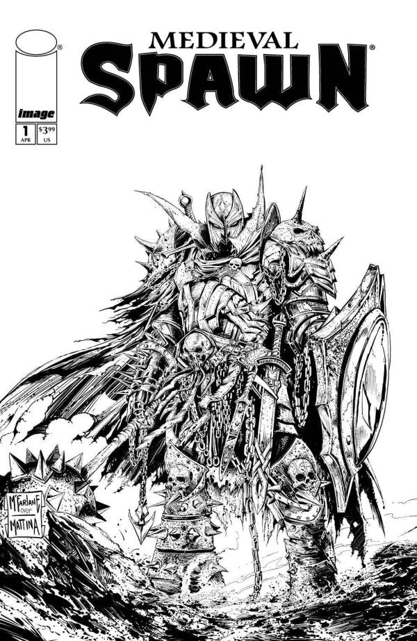 Medieval Spawn #1 Cover B Todd McFarlane Black & White Variant