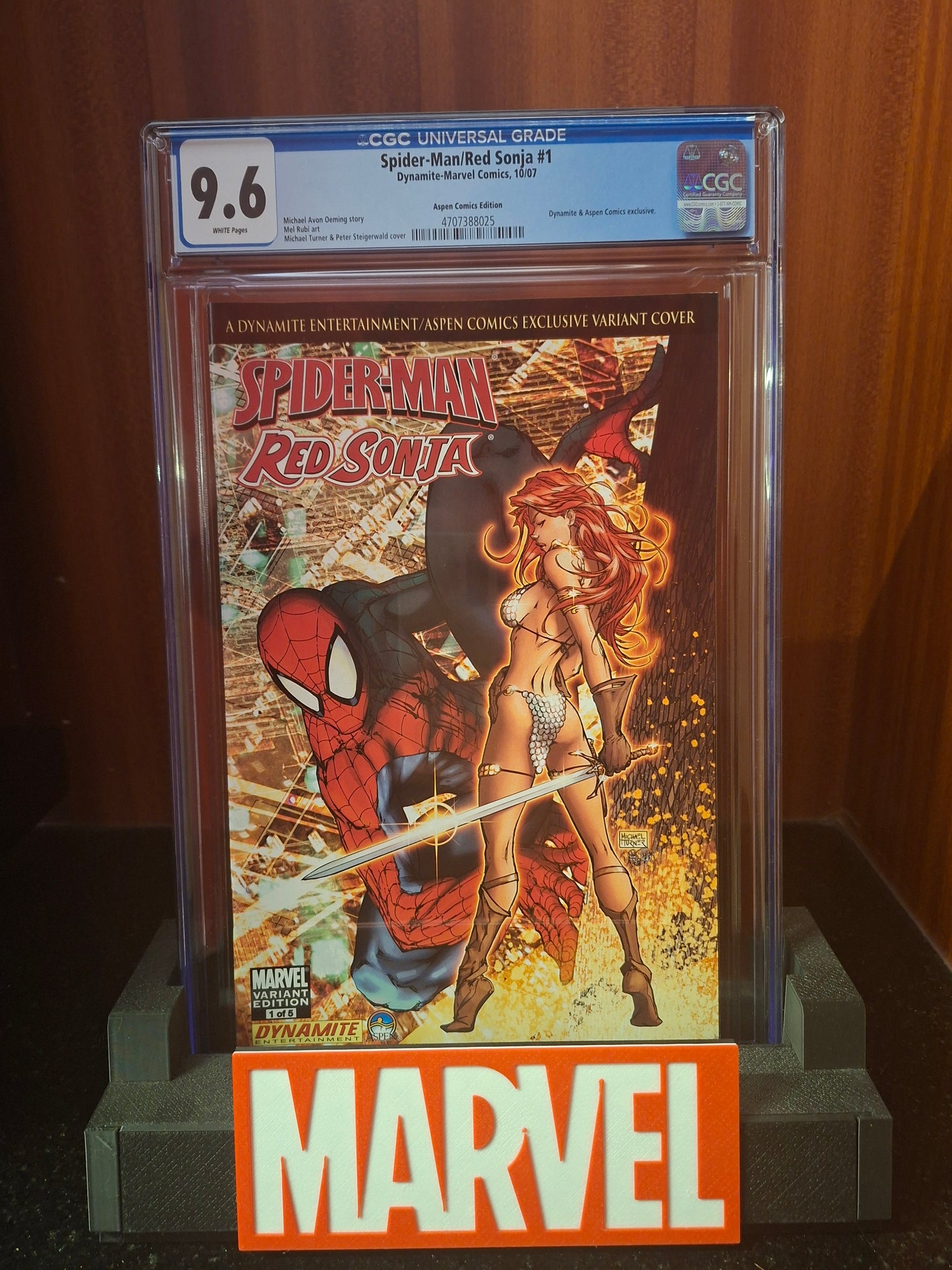 SPIDER-MAN RED SONJA #1 DYNAMITE ASPEN EXCLUSIVE BY MICHAEL TURNER CGC GRADED 9.6