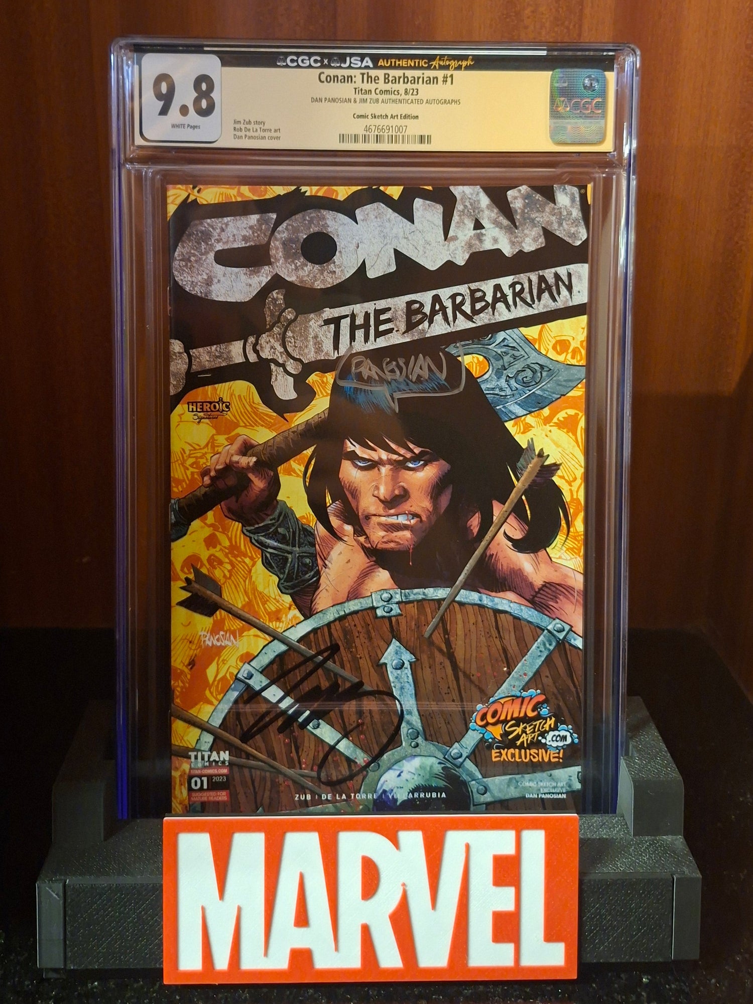 Conan the Barbarian #1 Comic Sketch Art Signed by Dan Panosian & Jim Zub CGC 9.8