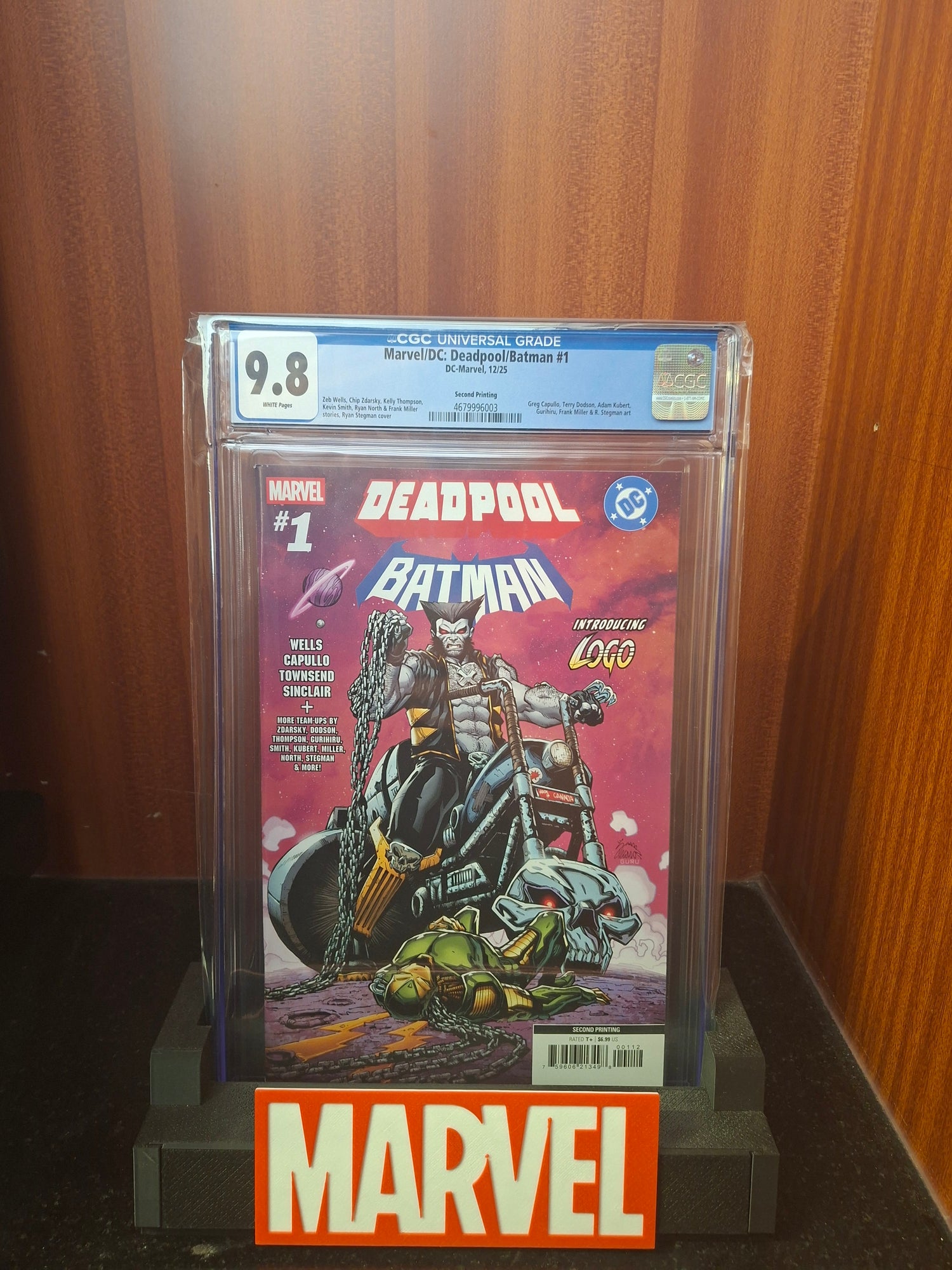DF MARVEL DC DEADPOOL BATMAN #1 SECOND PRINTING LOGO VARIANT 9.8 CGC GRADED