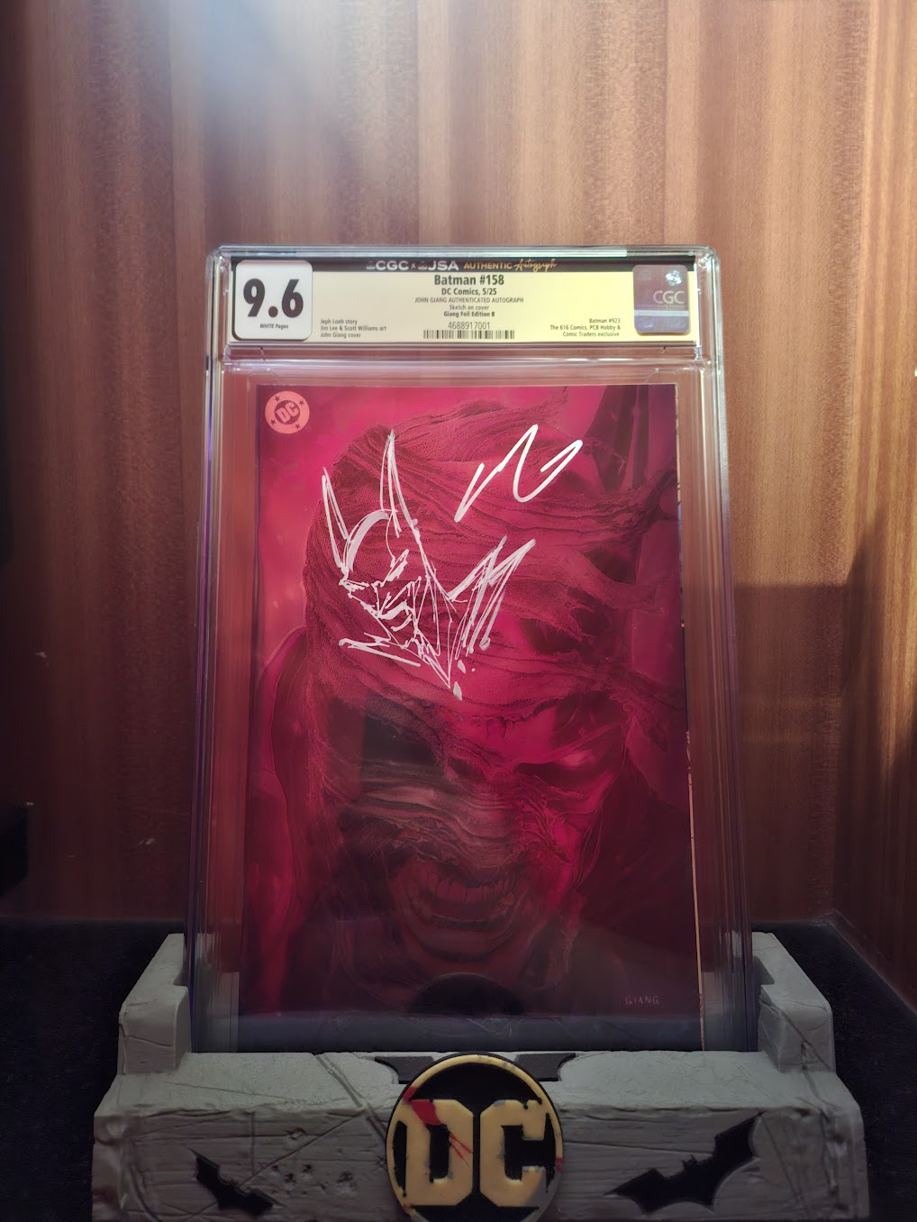 BATMAN #158 JOHN GIANG AUTHENTICATED JSA AUTOGRAPH SKETCH 616 COMICS HUSH 2 CGC 9.6