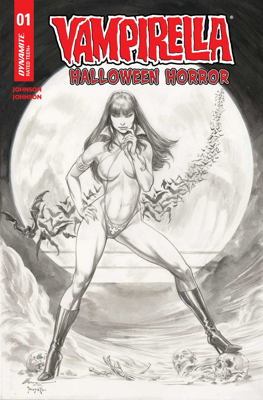 Vampirella: Halloween Horror #1 Cover N Aldrin 'Buzz' Aw Black & White Variant