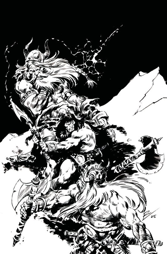 Conan the Barbarian #25 Cover I 1:5 Roberto De La Torre Black & White Virgin Variant