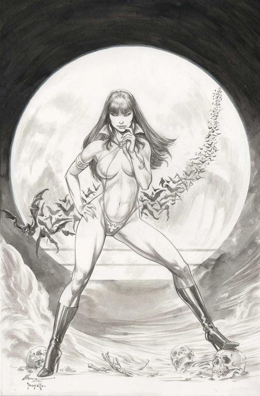 Vampirella: Halloween Horror #1 Cover O 1:5 Aldrin 'Buzz' Aw Black & White FOC Bonus Virgin Variant