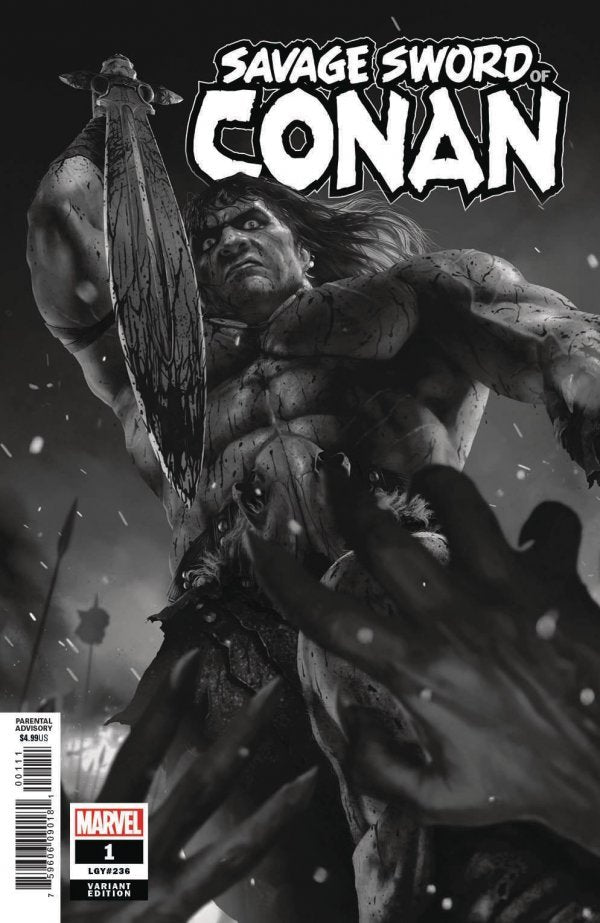 Savage Sword of Conan #1 1:50 Rahzzah Black & White Variant (2019)
