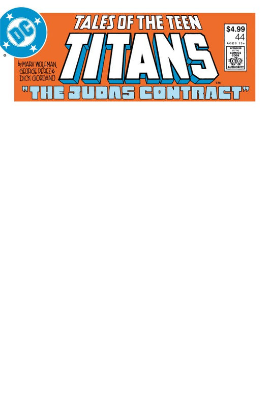Tales of the Teen Titans #44 Facsimile Edition 2024 Blank Variant
