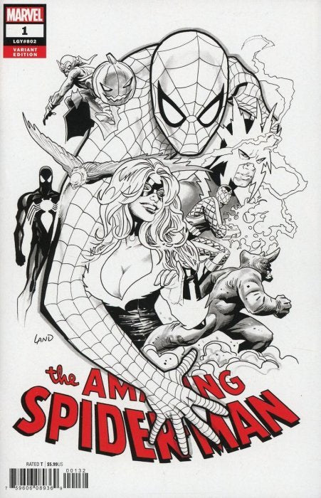 The Amazing Spider-Man #1 One Per Store Greg Land Black & White Variant (2018)