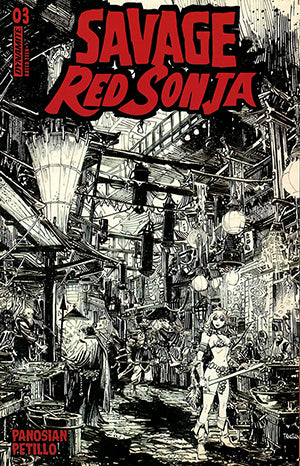 Savage Red Sonja #3 CGC 9.6 Dynamite Webstore Signed by Dan Panosian Line Art Variant