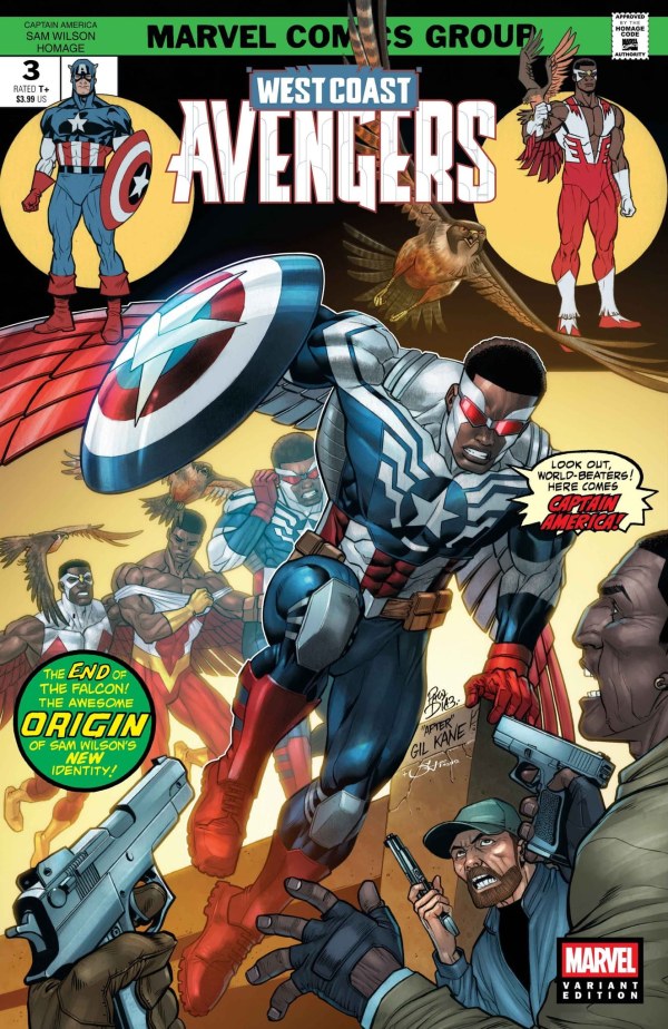 West Coast Avengers #3 Paco Diaz Captain America Sam Wilson Homage Variant