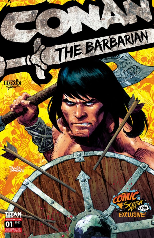 Conan the Barbarian #1 Comic Sketch Art Signed by Dan Panosian & Jim Zub CGC 9.8
