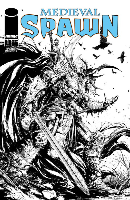 Medieval Spawn #1 2nd Printing Raymond Gay Black & White Variant