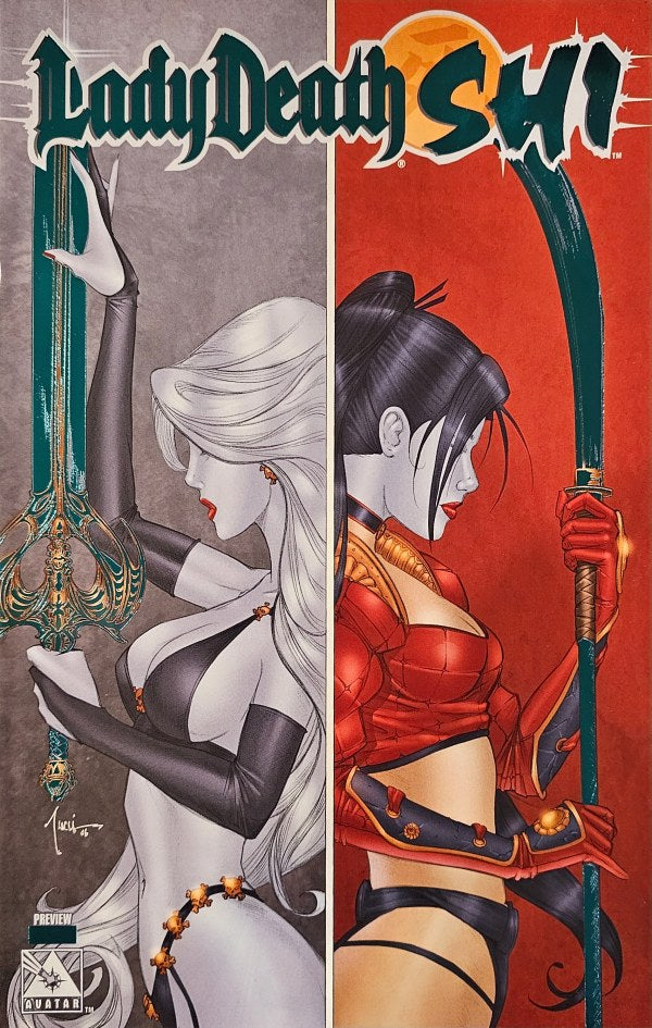 Lady Death- Jezebels / Shi Preview Billy Tucci Emerald Green Foil Variant ( 5 comics set)