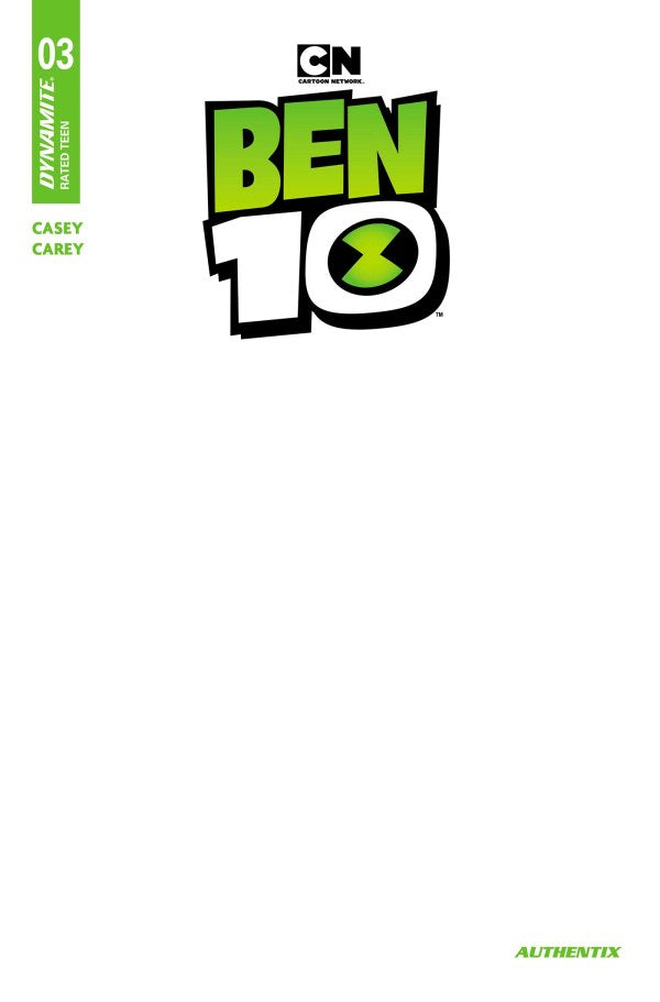 Ben 10 #3 Cover ZK Blank Authentix Variant