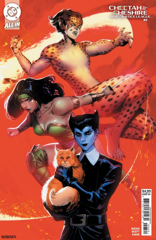 Cheetah and Cheshire Rob the Justice League #3 Cover C Noobovich Variant