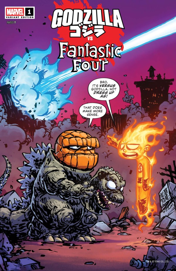 Godzilla vs. Fantastic Four #1 Skottie Young Variant