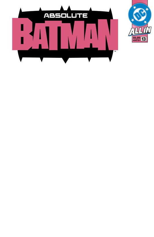Absolute Batman #13 Cover G Blank Variant