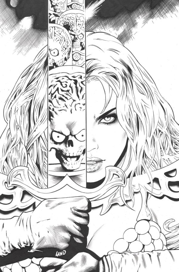 Red Sonja Attacks Mars #2 Cover F 1:10 Greg Land Black & White Virgin Variant
