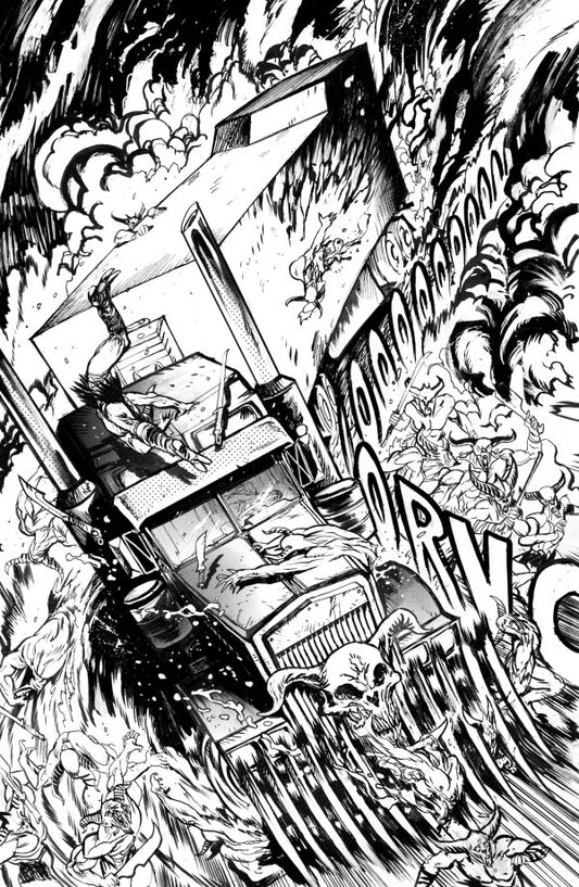 Post Malone's Big Rig #1 Cover H 1:25 Daniel Warren Johnson Black & White Variant