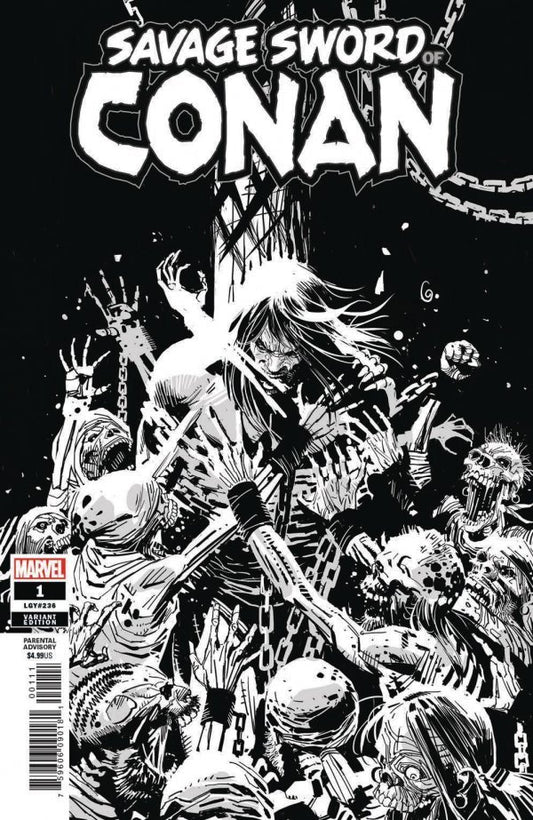Savage Sword of Conan #1 1:50 Ron Garney Black & White Variant (2019)