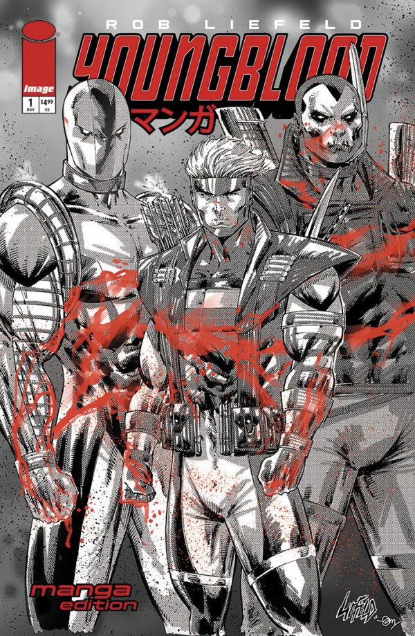 Youngblood: Mass Market Edition #1 Cover M Rob Liefeld Manga Black & White Variant