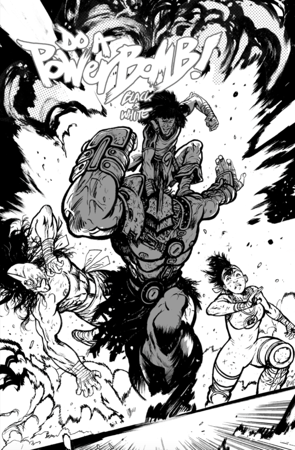 Do a Powerbomb: Black & White #2 Cover C Daniel Warren Johnson Black & White Action Variant