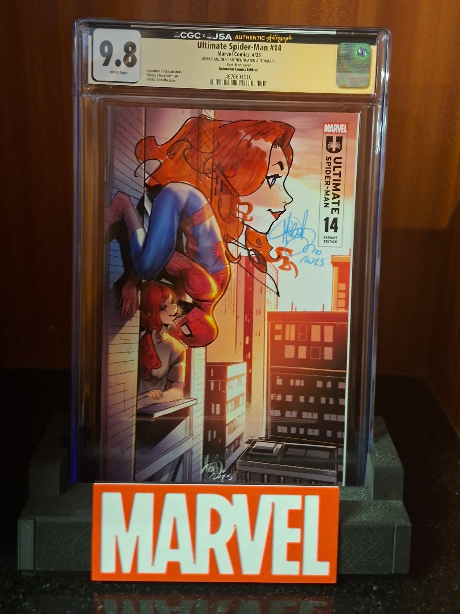 Ultimate Spider-Man #14 Unknown Comics / Comic Traders Signed & Remarks Mirka Andolfo Variant CGC 9.8