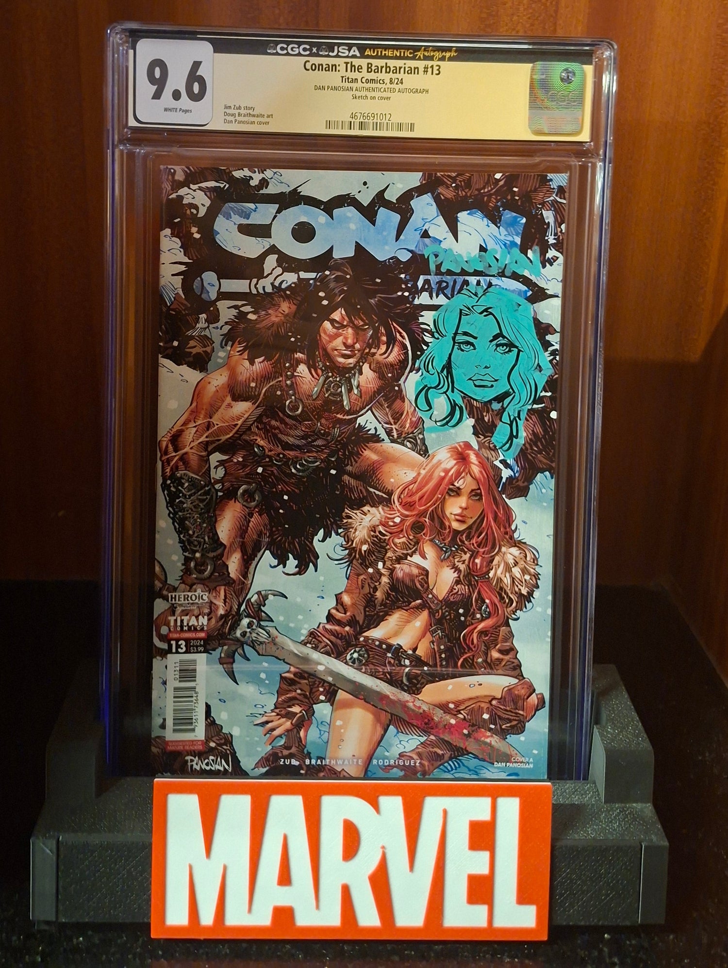 Conan the Barbarian #13 Signed & Remarks by Dan Panosian CGC 9.6