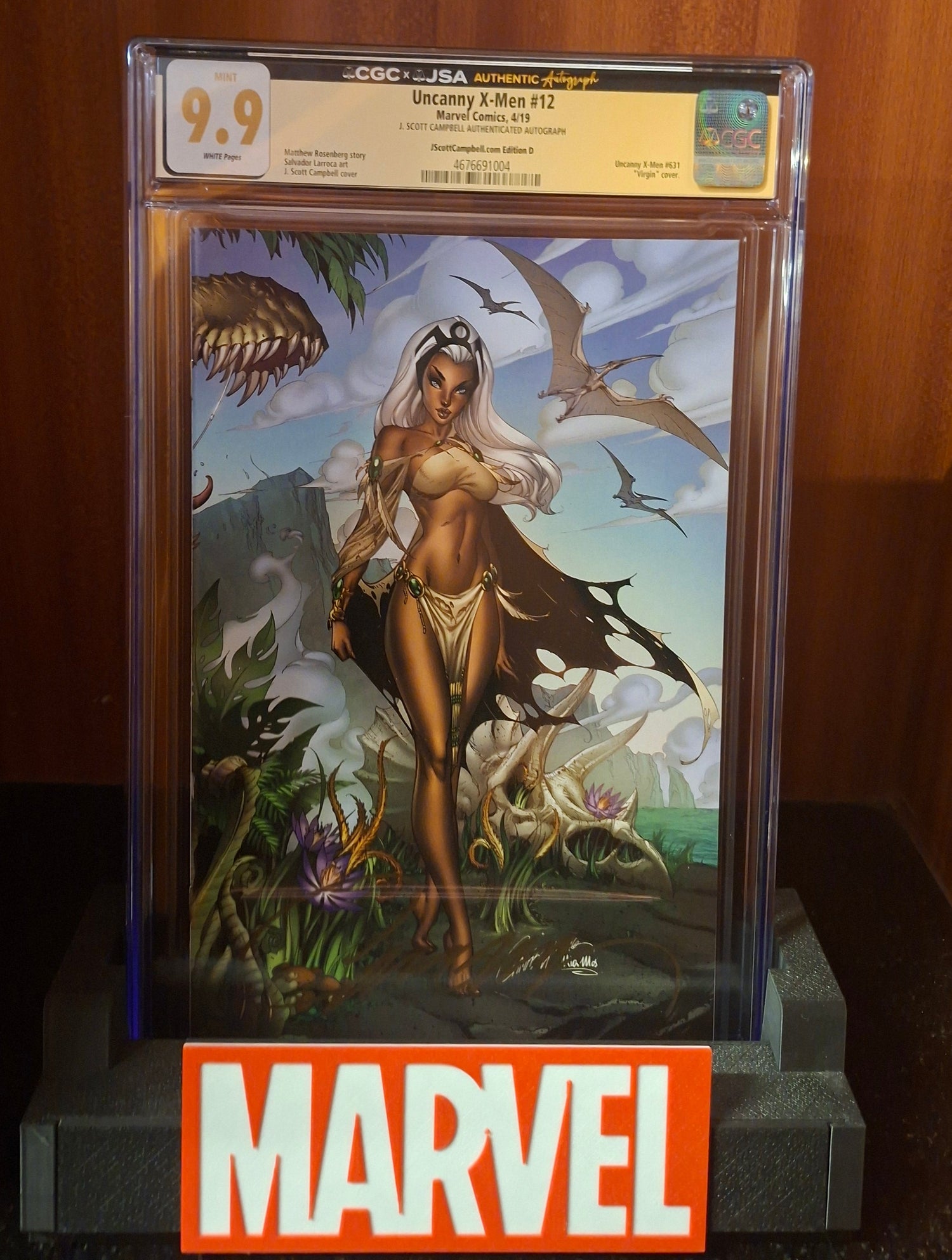 Uncanny X-Men #12 Signed by J. Scott Campbell Webstore Storm Connecting Virgin Variant CGC 9.9