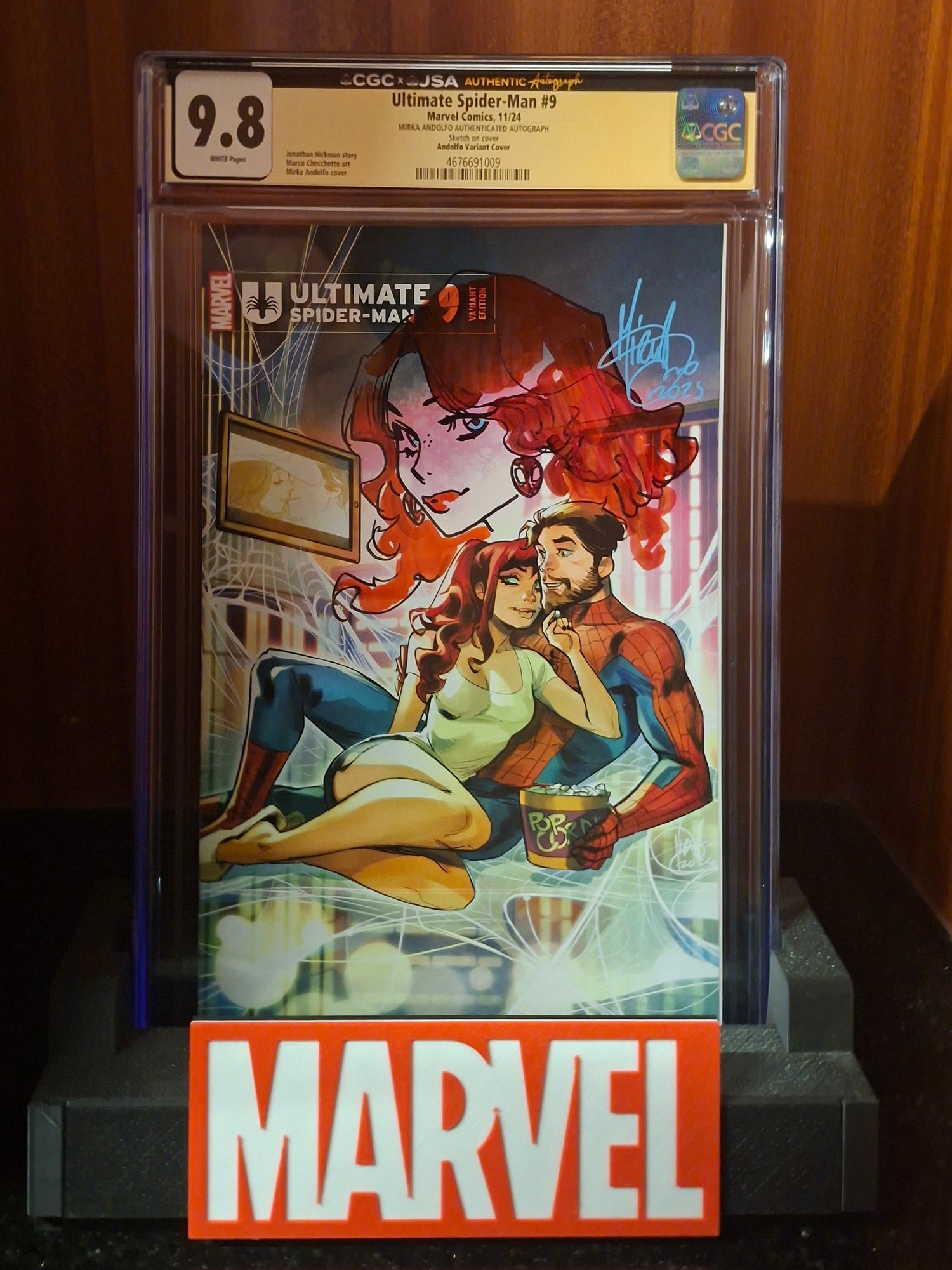 Ultimate Spider-Man #9 Unknown Comics / Comic Traders / Sleeping Giant Signed & Remarks by Mirka Andolfo Variant CGC 9.8
