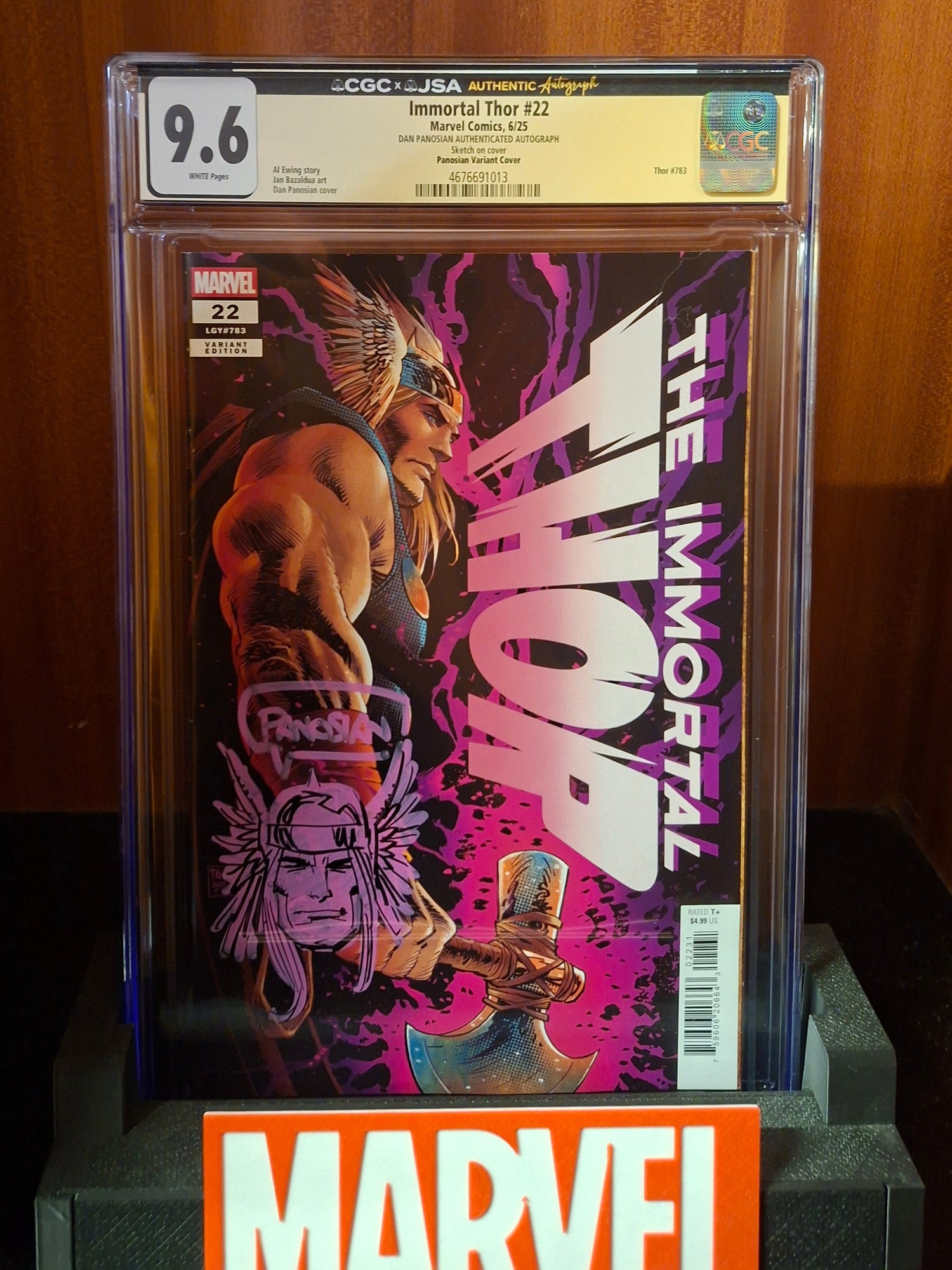 The Immortal Thor #22 Signed & Remarks by Dan Panosian Variant CGC 9.6