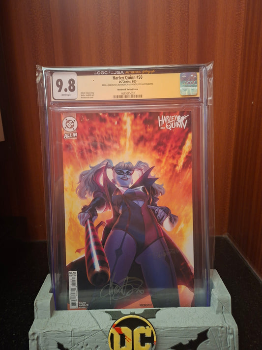 Harley Quinn #50 CGC 9.8 Signed Cover C Noobovich Variant & Mirka Andolfo